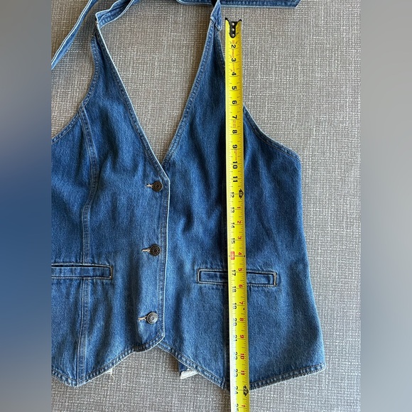 Wild Fable Blue Denim Halter Vest adjustable size M-L - Picture 7 of 10